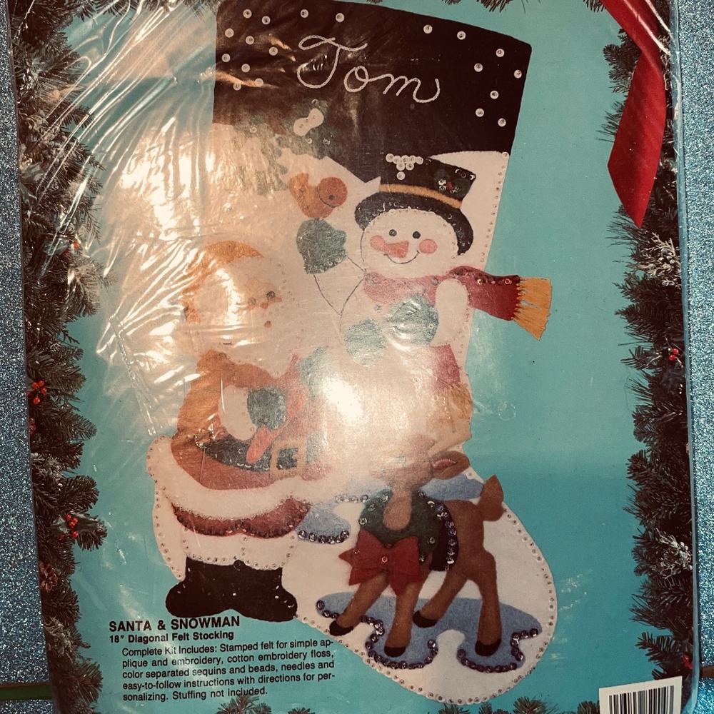 Bucilla Santa & Snowman Felt Stocking Kit
